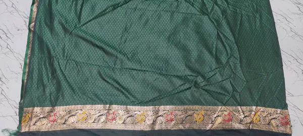 Green_Banarasi_Woven_Border_Saree_For_Women