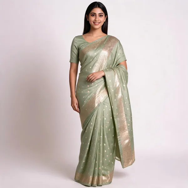 Green_Zari_Woven_Banarasi_Saree_For_Women