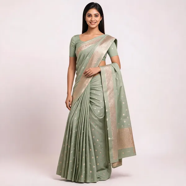 Green_Zari_Woven_Banarasi_Saree_For_Women