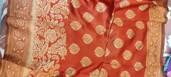Teal_And_Red_Satin_Silk_Zari_Work_Banarasi_Saree_With_Blouse_For_Women