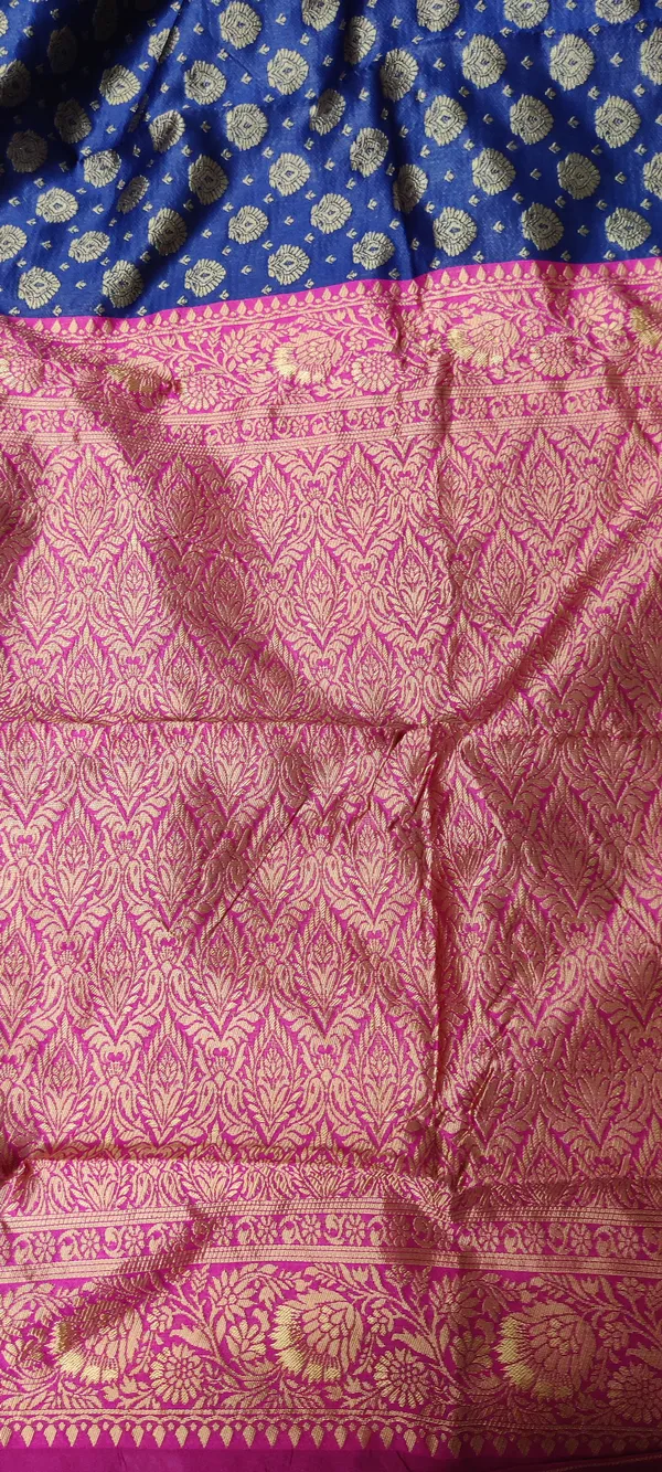Magenta_And_Blue_Satin_Silk_Zari_Work_Banarasi_Saree_With_Blouse_For_Women