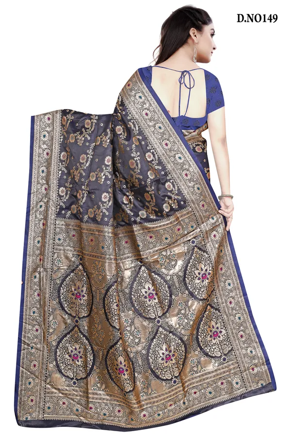 Navy_Blue_Zari_Woven_Banarasi_Saree_For_Women