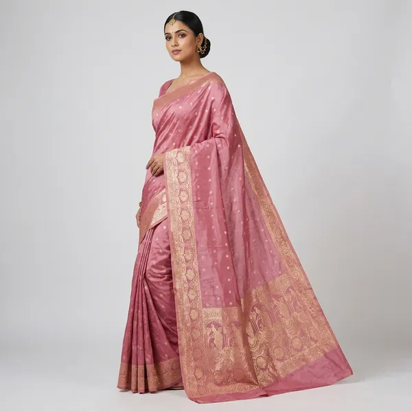 Pink_Zari_Woven_Booti_Banarasi_Saree_For_Women