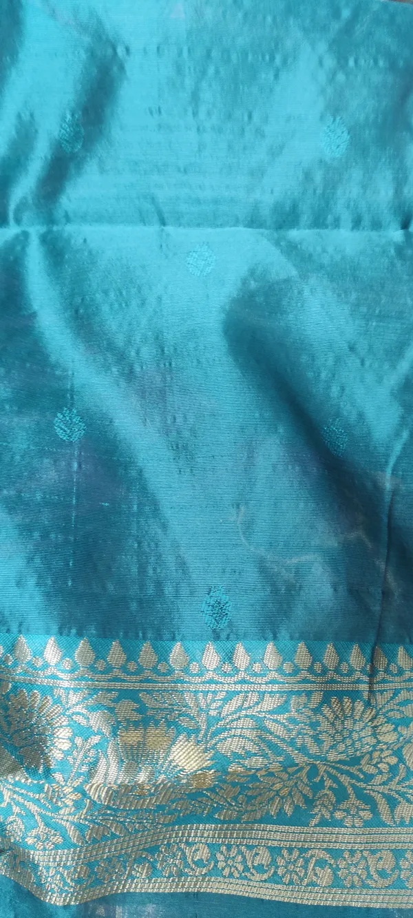 Turquoise_Satin_Silk_Zari_Work_Banarasi_Saree_With_Blouse_For_Women