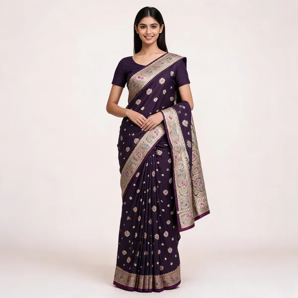 Purple_Zari_Woven_Banarasi_Saree_For_Women