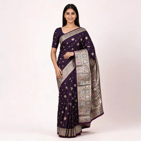 Purple_Zari_Woven_Banarasi_Saree_For_Women