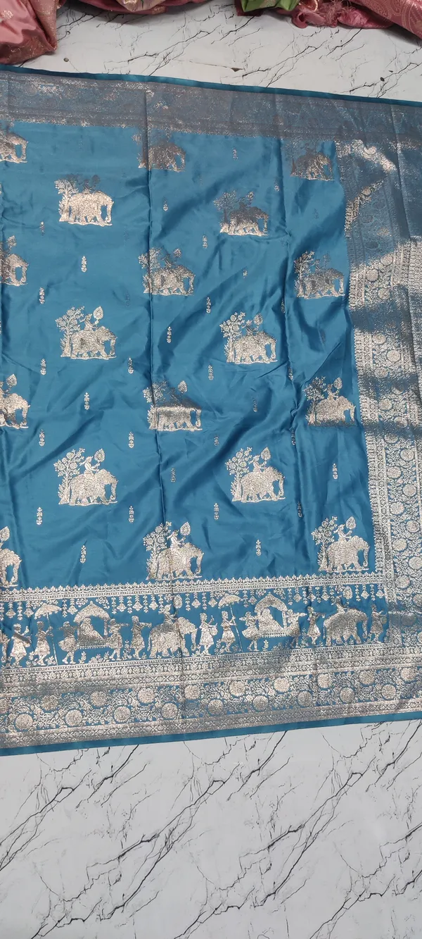 Teal_Silver_Zari_Woven_Banarasi_Saree_For_Women