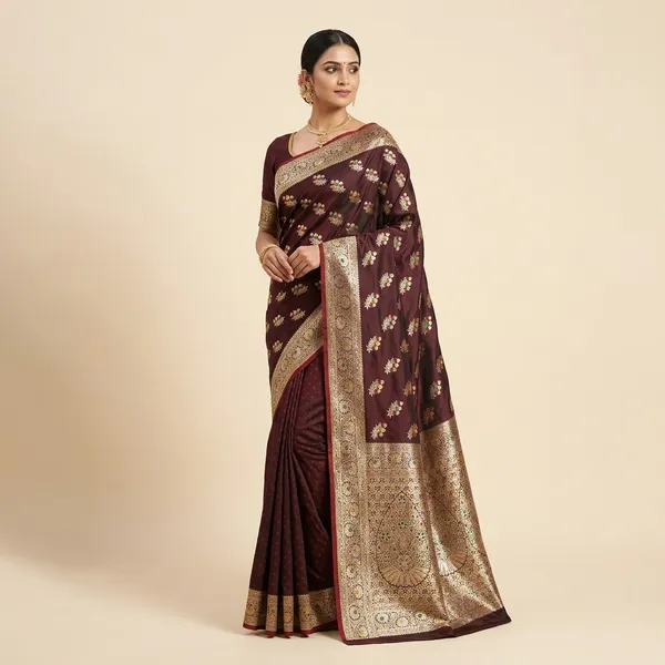 Maroon_Zari_Woven_Floral_Motif_Banarasi_Saree_For_Women