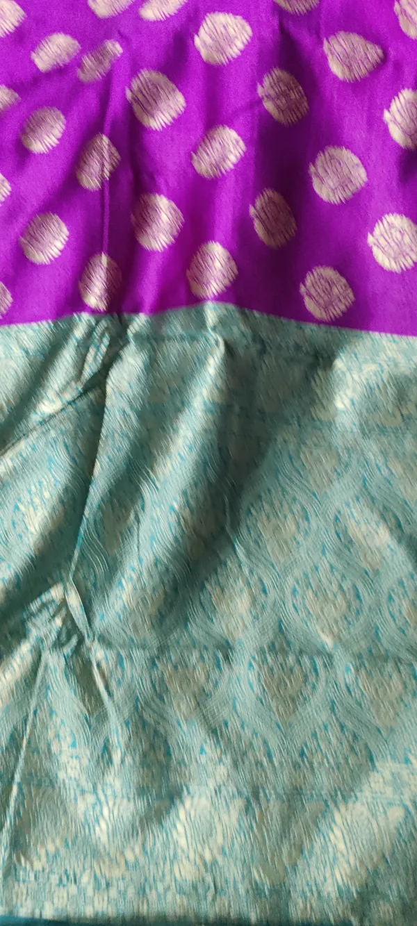 Teal_And_Purple_Satin_Silk_Zari_Work_Banarasi_Saree_For_Women