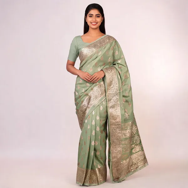 Green_Zari_Woven_Banarasi_Saree_For_Women