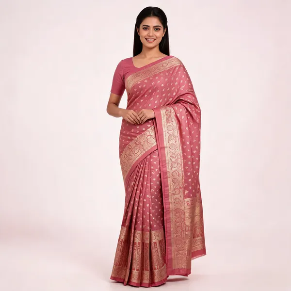 Pink_Zari_Woven_Banarasi_Saree_For_Women