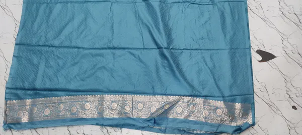 Teal_Blue_Satin_Silk_Zari_Woven_Banarasi_Saree_With_Blouse_For_Women