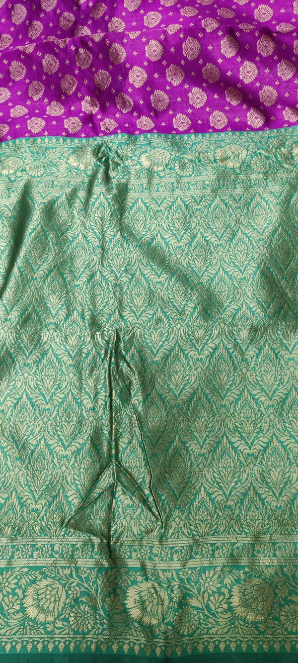 Teal_And_Purple_Satin_Silk_Zari_Woven_Jacquard_Banarasi_Saree_For_Women