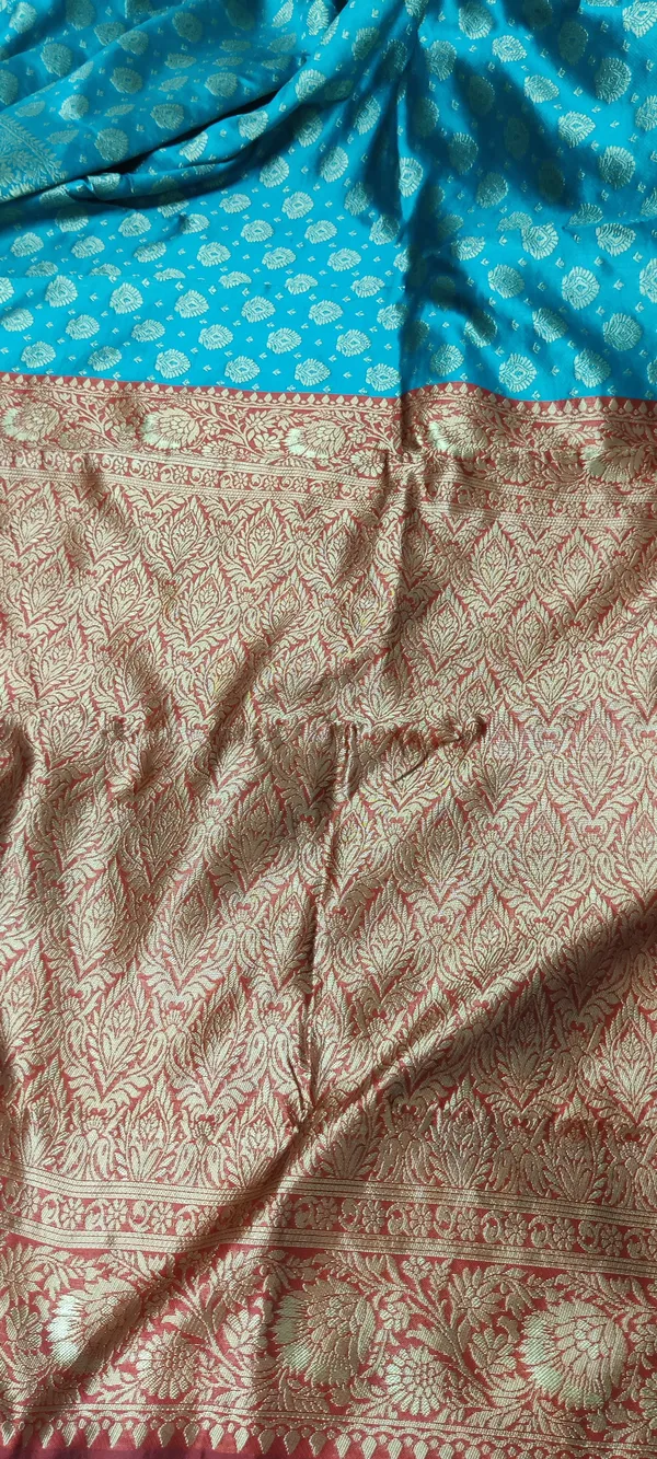 Teal_Satin_Silk_Zari_Work_Banarasi_Saree_With_Blouse_For_Women