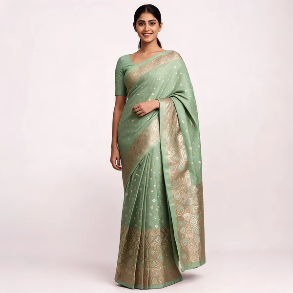 Green_Zari_Woven_Banarasi_Saree_For_Women