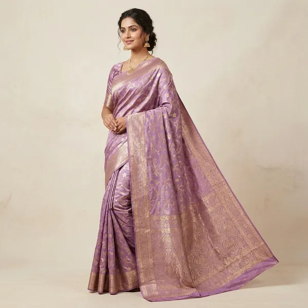 Lavender_Gold_Zari_Woven_Banarasi_Saree_For_Women
