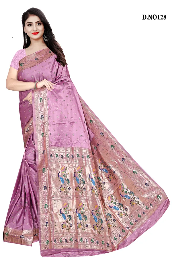 Purple_Zari_Woven_Peacock_Border_Banarasi_Saree_For_Women