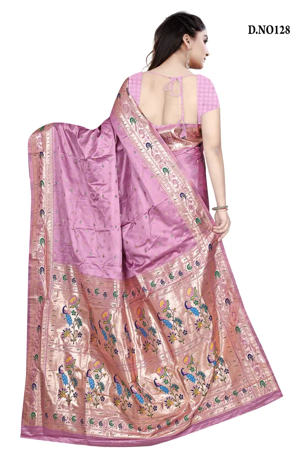 Purple_Zari_Woven_Peacock_Border_Banarasi_Saree_For_Women