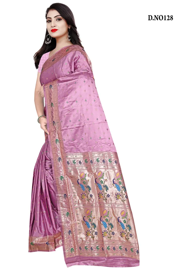 Purple_Zari_Woven_Peacock_Border_Banarasi_Saree_For_Women