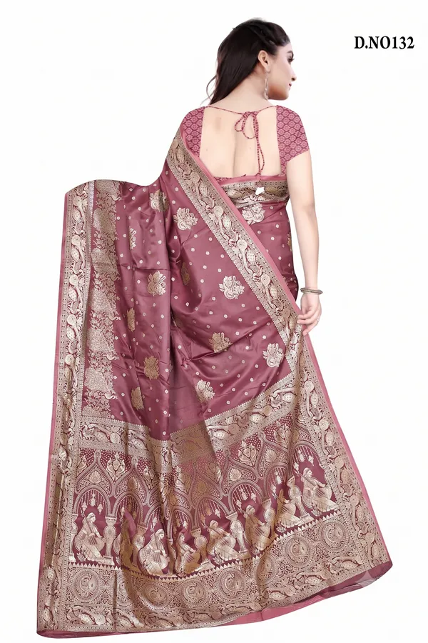 Pink_Zari_Woven_Border_Banarasi_Saree_For_Women