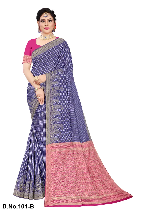 Magenta_Satin_Silk_Handwoven_Zari_Border_Banarasi_Saree_For_Women