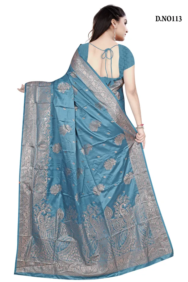 Rama_Satin_Silk_Zari_Woven_Peacock_Motif_Banarasi_Saree_For_Women