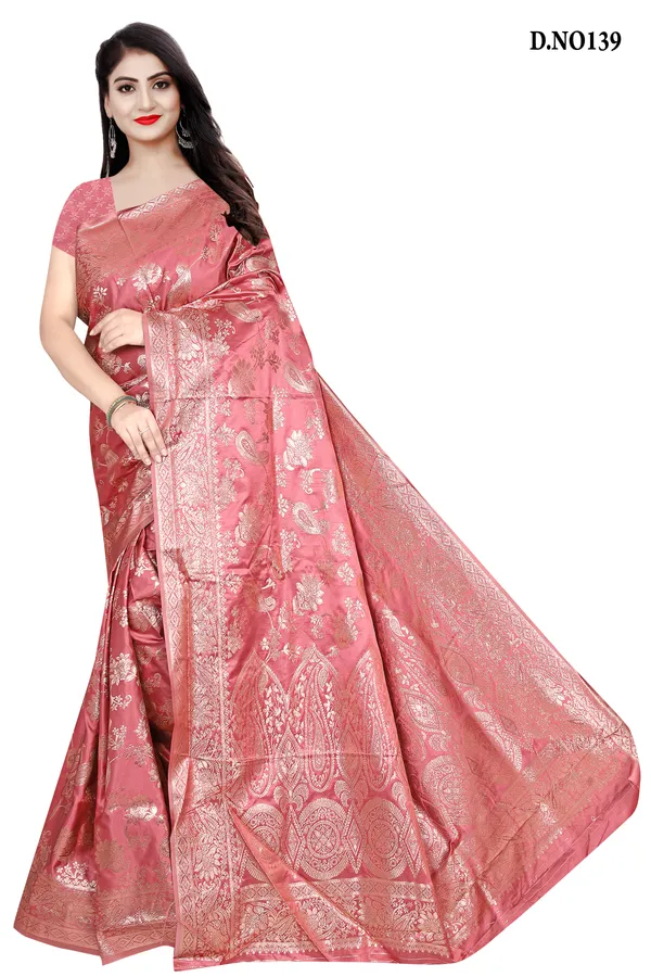 Dusty_Rose_Zari_Woven_Banarasi_Saree_with_running_blouse_For_Women