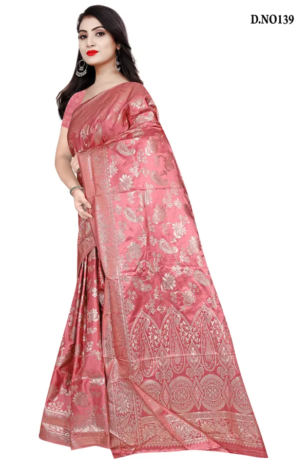 Dusty_Rose_Zari_Woven_Banarasi_Saree_with_running_blouse_For_Women