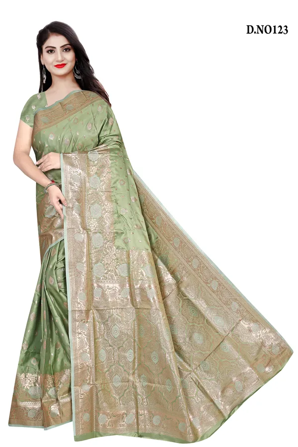 Green_Zari_Woven_Banarasi_Saree_For_Women