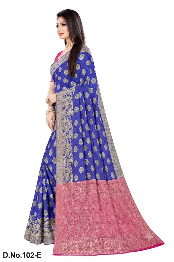 Magenta_And_Blue_Satin_Silk_Zari_Woven_Banarasi_Saree_For_Women