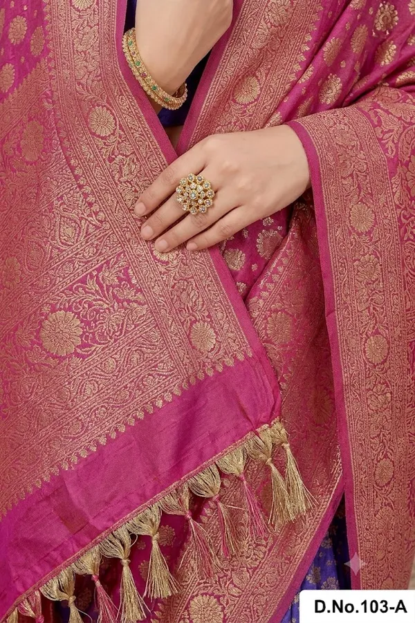 Magenta_And_Blue_Satin_Silk_Zari_Work_Banarasi_Saree_With_Blouse_For_Women
