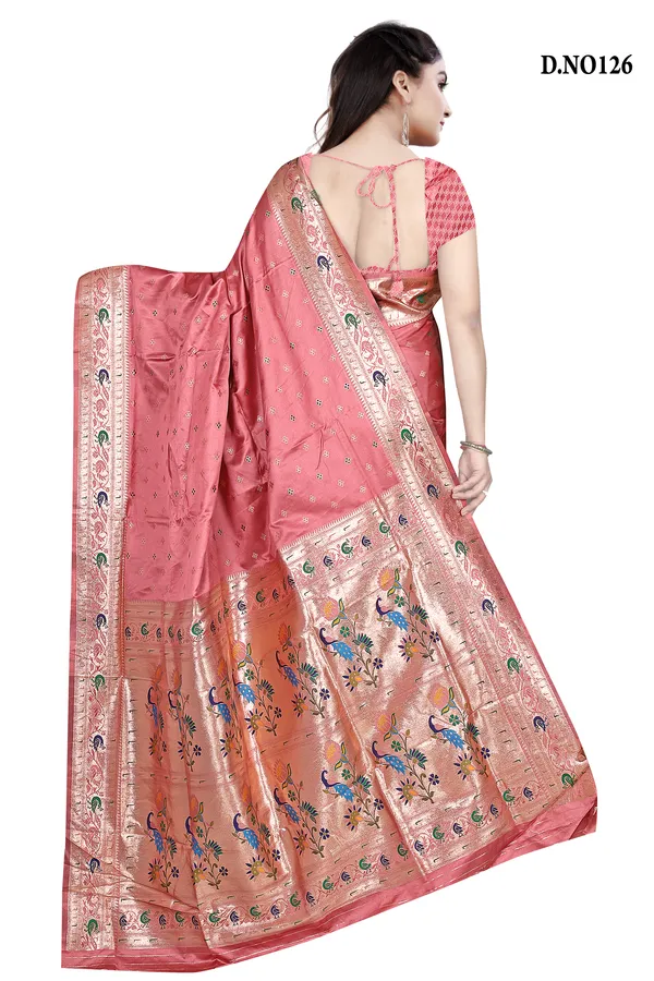 Pink_Zari_Woven_Peacock_Border_Banarasi_Saree_For_Women