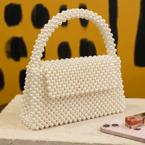 Off_White_Pearl_Beaded_Mini_Handbag_For_Women