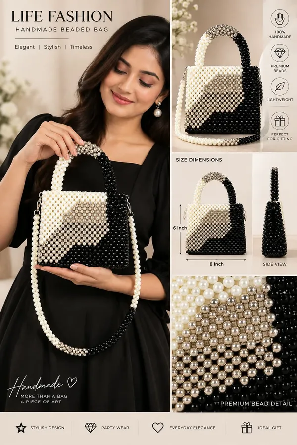 Black_&_Off_White_Pearl_Hand_Beaded_Mini_Handbag_For_Women