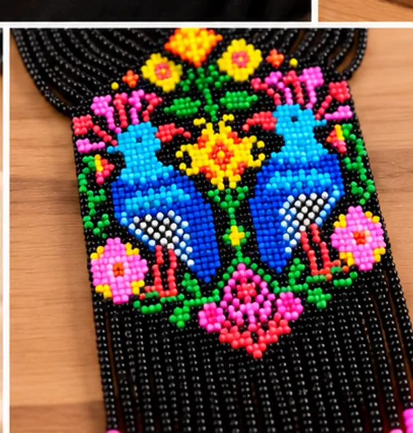 Multicolour_Glass_Beads_Floral_Long_Tassel_Necklace_Earring_Set_For_Women