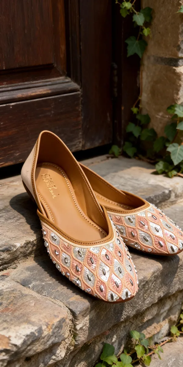 Peach_Synthetic_Pu_Embroidered_Pointed-Toe_Flat_Jutti_For_Women