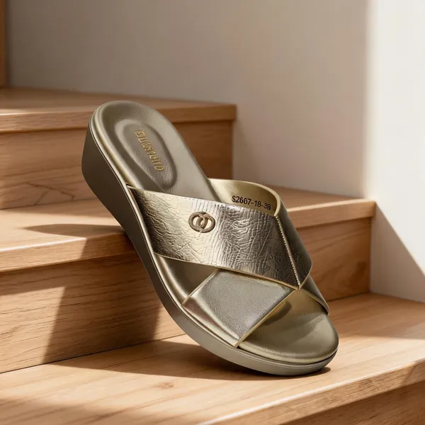 Olive_Synthetic_Pu_Metallic_Crossover_Strap_Wedge_Slide_Sandals_For_Women