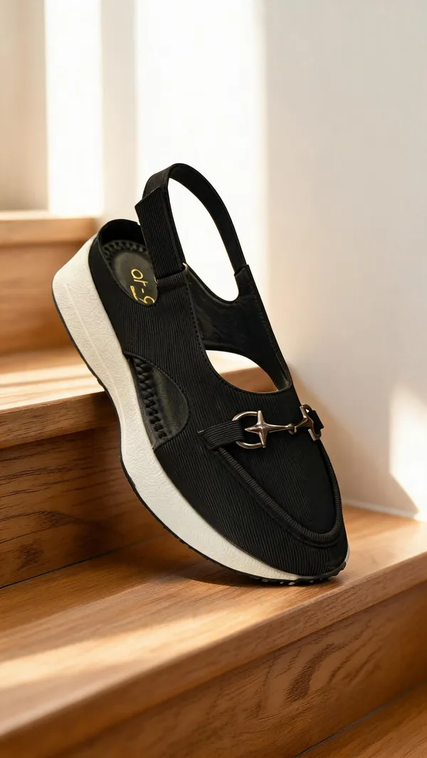 Black_Synthetic_Pu_Leather_Textured_Wedge_Sandals_For_Women
