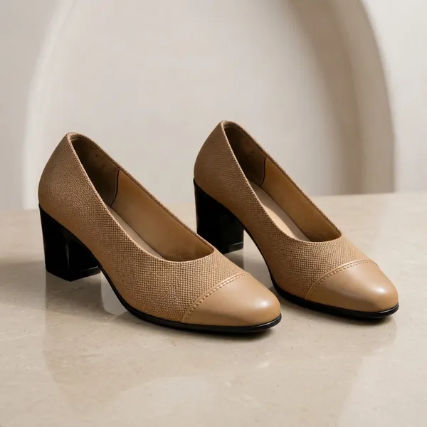 Beige_Synthetic_Pu_Closed-Toe_Block_Heel_Pumps_For_Women
