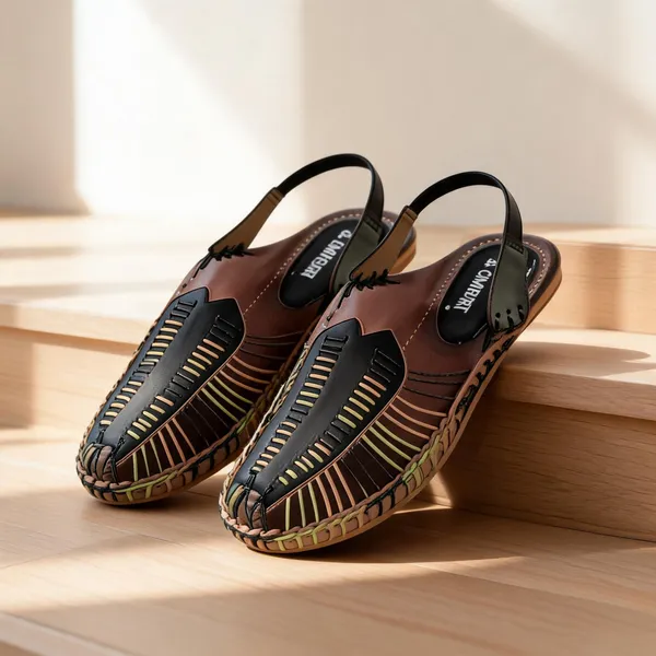 Black_Strappy_Flat_Sandals_For_Women