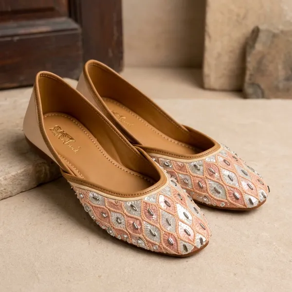 Peach_Synthetic_Pu_Embroidered_Pointed-Toe_Flat_Jutti_For_Women