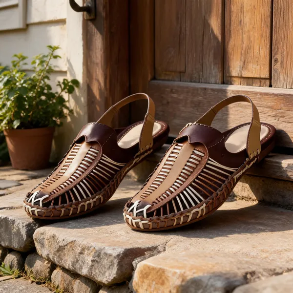 Brown_Synthetic_Pu_Woven_Open-Work_Slingback_Sandals_For_Women