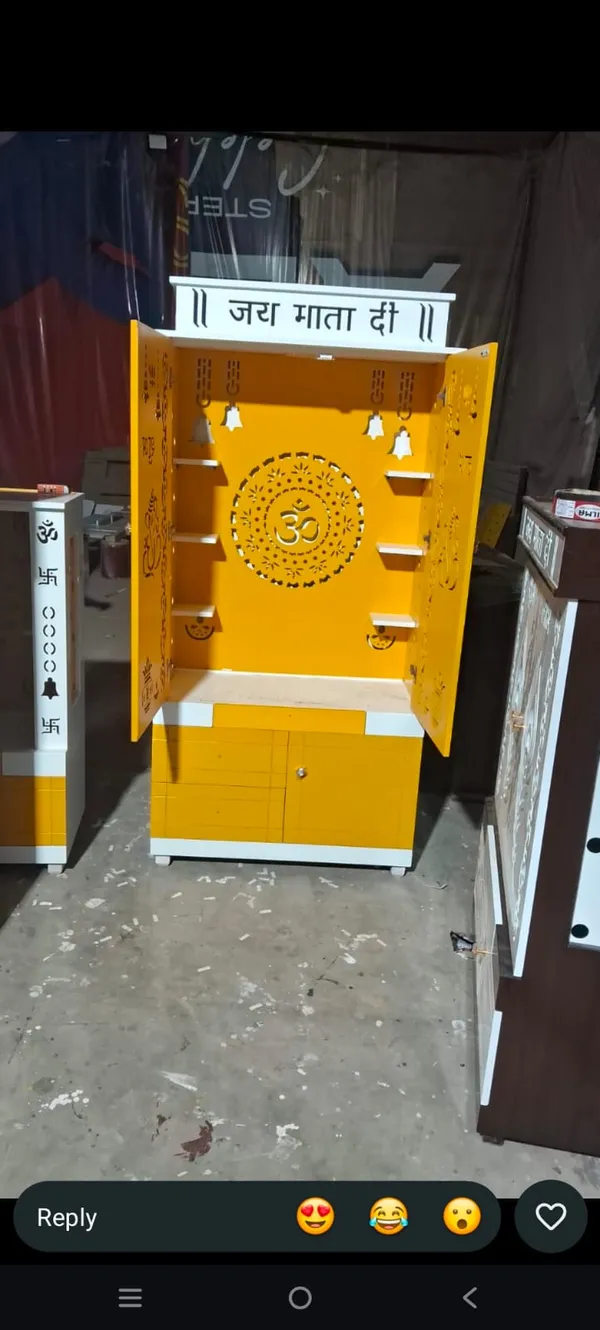 Yellow_Traditional_Cutwork_Pooja_Mandir