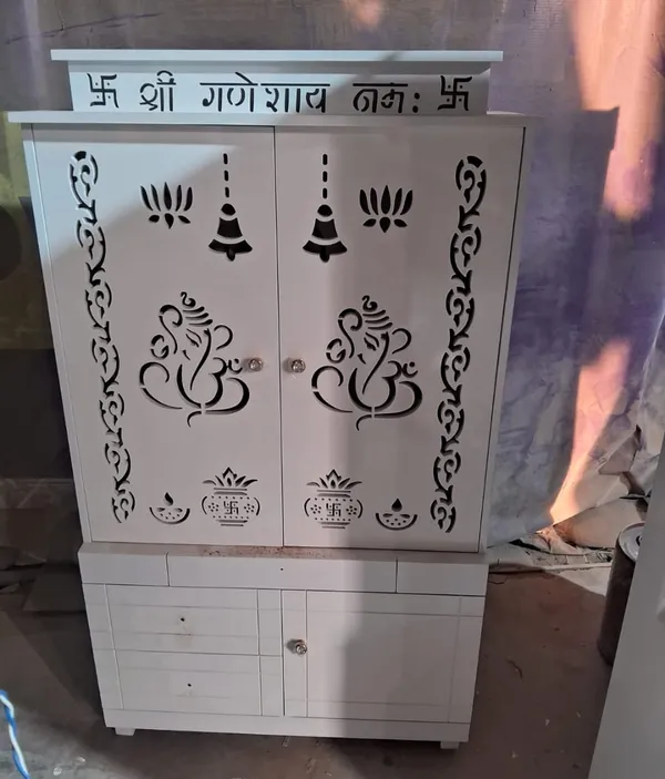 White_Traditional_Decorative_Pooja_Mandir_Cabinet