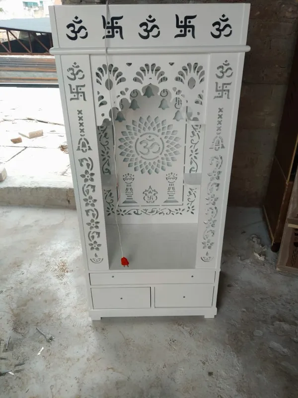 White_Traditional_Ornate_Pooja_Mandir