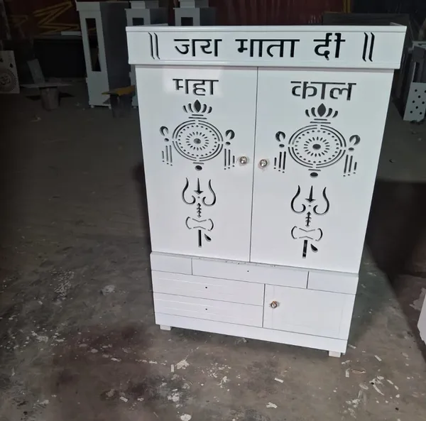 White_Traditional_Religious_Motif_Pooja_Mandir_Cabinet