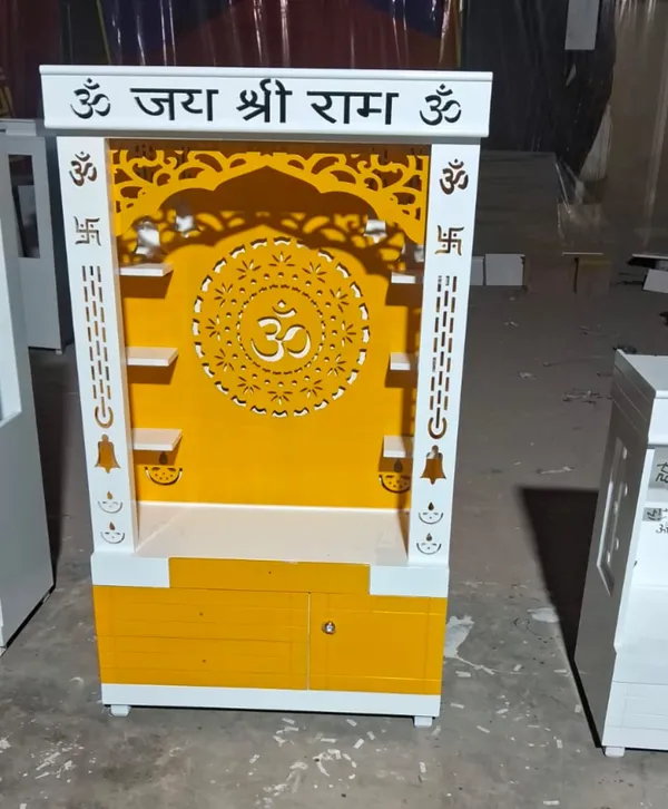 White_And_Yellow_Decorative_Home_Temple_Cabinet
