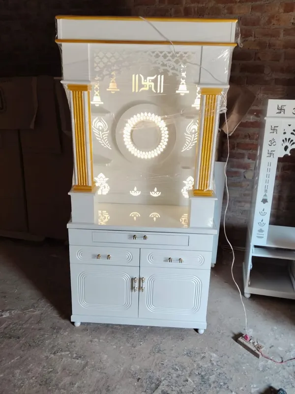 White_Home_Temple_With_Storage_Cabinet