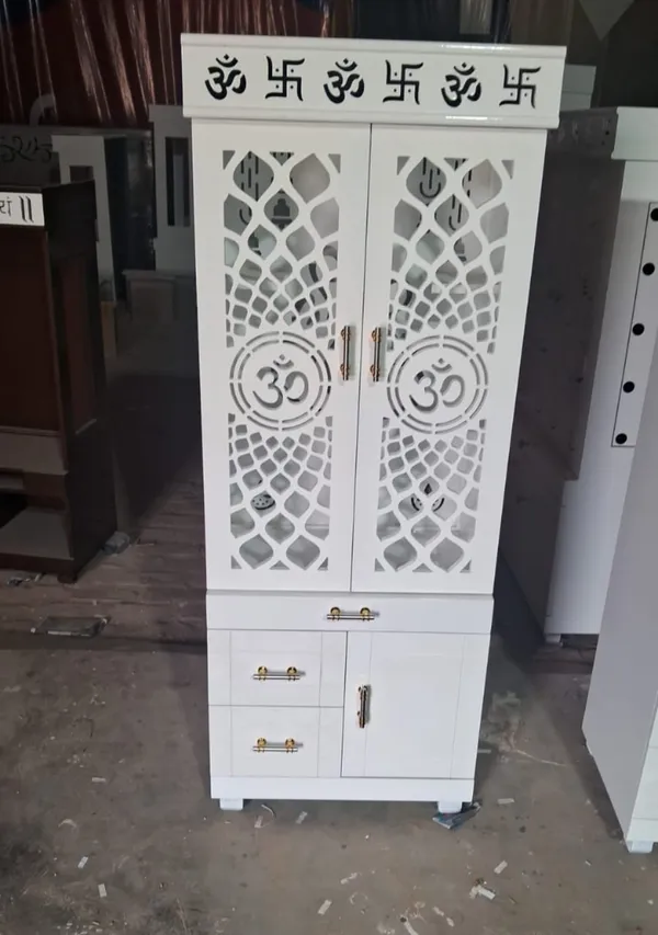 White_Traditional_Om_Swastik_Pooja_Mandir_Cabinet