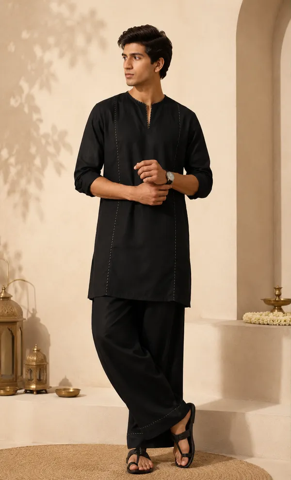 Black_X_Signature_Kurta_Pajma_Set